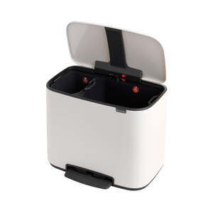 Biely oceľový odpadkový kôš na triedený odpad/pedálový 34 l Bo – Brabantia