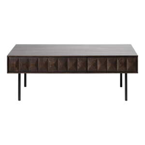 Tmavohnedý konferenčný stolík s doskou v dubovom dekore 71x117 cm Latina – Unique Furniture