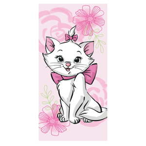 Ružová bavlnená detská osuška 70x140 cm Marie Cat – Jerry Fabrics
