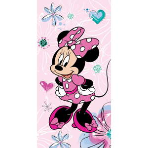 Ružová bavlnená detská osuška 70x140 cm Minnie - Jerry Fabrics
