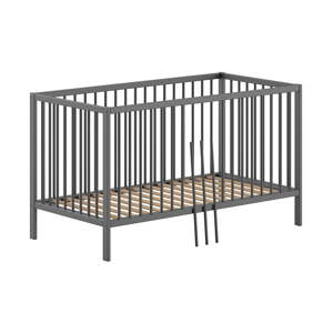 Antracitová postieľka z borovicového dreva 60x120 cm DINO – Vipack
