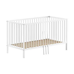 Biela postieľka z borovicového dreva 60x120 cm DINO – Vipack