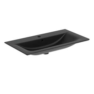 Matne čierne keramické umývadlo 84x46 cm Silk Black – Ideal Standard