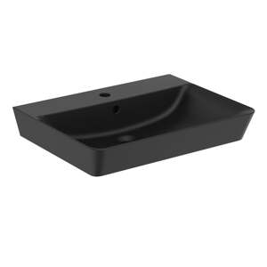 Matne čierne keramické umývadlo 60x46 cm Silk Black – Ideal Standard