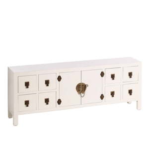 Biela nízka komoda 130x50,5 cm Oriente – Ixia