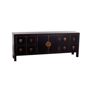 Čierna nízka komoda 130x50,5 cm Oriente – Ixia
