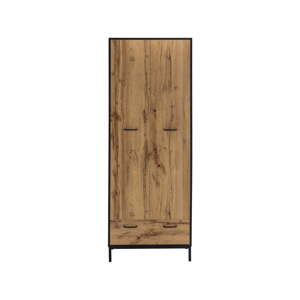 Čierna/v prírodnej farbe šatníková skriňa v dekore duba 65x180 cm Rocco – Støraa
