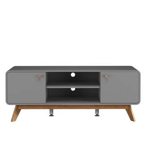 Sivý TV stolík 140x53 cm Caitlin – Støraa
