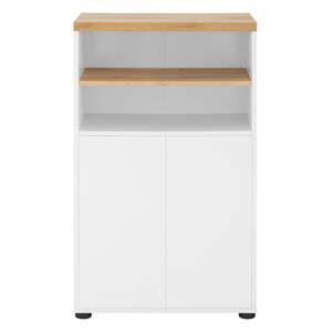 Biela vysoká kúpeľňová skrinka v dekore duba 60x102 cm Thessa – Støraa