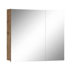 Závesná/so zrkadlom kúpeľňová skrinka v dekore duba v prírodnej farbe 80x70 cm Wisla – Støraa