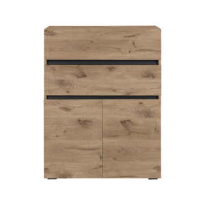 Vysoká kúpeľňová skrinka v dekore duba v prírodnej farbe 76x98 cm Wisla – Støraa