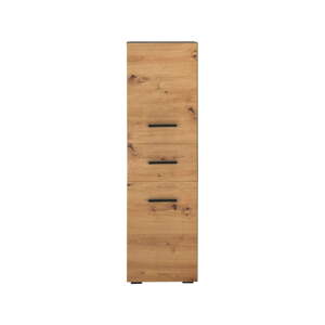 Vysoká/úzka kúpeľňová skrinka v dekore duba v prírodnej farbe 130x35 cm Malika – Støraa