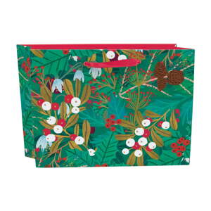 Darčeková taška s vianočným motívom 35x14,5 cm Winter Foliage – Roger la Borde
