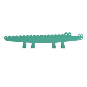 Zelený kovový nástenný detský vešiak Crocodile – Rex London