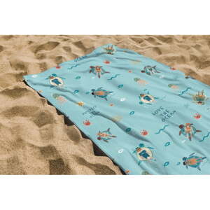 Modrá froté bavlnená plážová osuška 75x140 cm Love Ocean – Playmobil