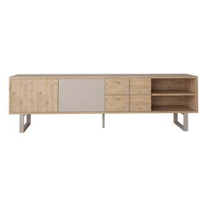 Sivý/v prírodnej farbe TV stolík v dekore duba 180x51,5 cm Millay – Marckeric