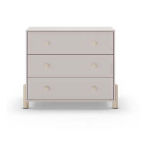 Krémovobiela nízka detská komoda z borovicového dreva 90x80 cm Enola – Marckeric