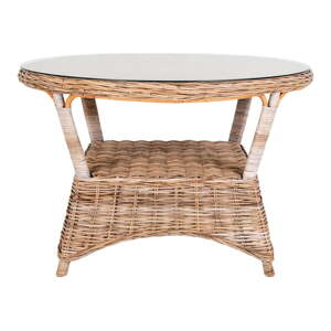 Ratanový okrúhly záhradný jedálenský stôl ø 120 cm Larisa – House Nordic
