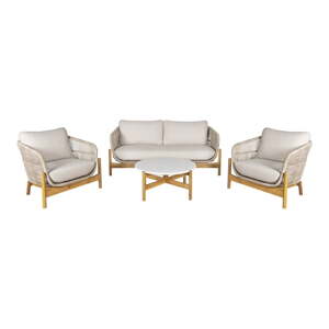 Krémovobiela/v prírodnej farbe záhradná lounge súprava z masívu akácie pre 4 osoby Terracina – House Nordic