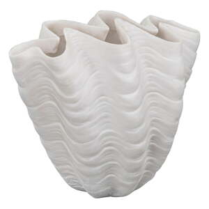 Biela váza z polyresínu (výška 22 cm) Shell – Mette Ditmer Denmark