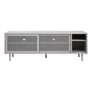Biely kovový TV stolík 160x55 cm Veep – Unique Furniture