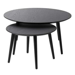 Čierne okrúhle konferenčné stolíky v súprave 2 ks ø 88 cm Adda – Unique Furniture