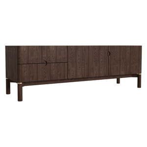 Tmavohnedý TV stolík v dekore duba 160x55 cm Arun – Unique Furniture