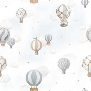 Detská tapeta z netkanej textílie 10 m x 50 cm Hot-Air Balloons – Lilipinso