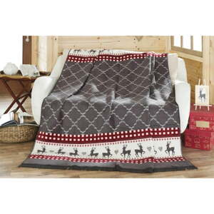 Sivá deka s vianočným motívom 150x200 cm – Mila Home