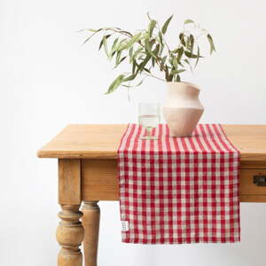 Ľanový behúň na stôl 40x200 cm Red Gingham – Linen Tales