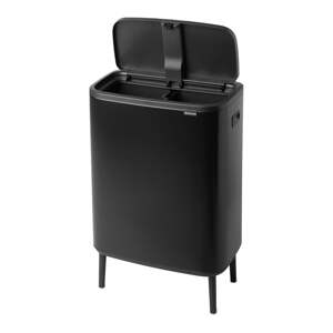Matne čierny oceľový odpadkový kôš na triedený odpad/dotykový 60 l Bo Touch Bin Hi – Brabantia