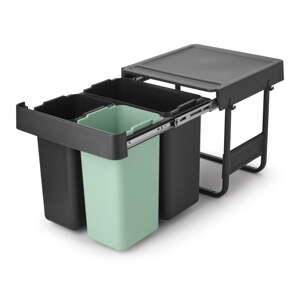Plastový odpadkový kôš na triedený odpad/vstavaný v mentolovej farbe/tmavosivý 40 l Sort&Go – Brabantia