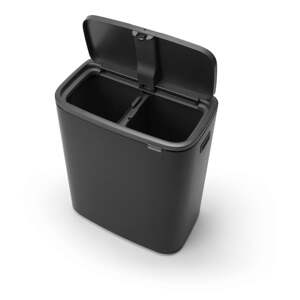 Matne čierny oceľový odpadkový kôš na triedený odpad/dotykový 60 l Bo Touch Bin – Brabantia