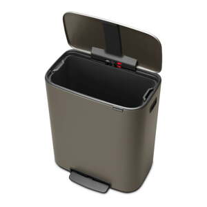 Sivý pedálový oceľový odpadkový kôš 60 l Bo – Brabantia