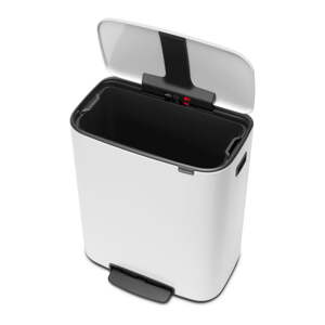 Biely pedálový oceľový odpadkový kôš 60 l Bo – Brabantia