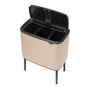 Oceľový odpadkový kôš na triedený odpad/dotykový v zlatej farbe 33 l Bo Touch Bin – Brabantia