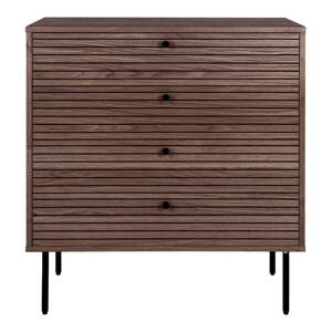 Tmavohnedá nízka komoda v dekore duba 80x85 cm Kyoto – House Nordic