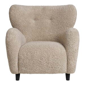 Béžové kreslo z textílie bouclé Carlino – House Nordic