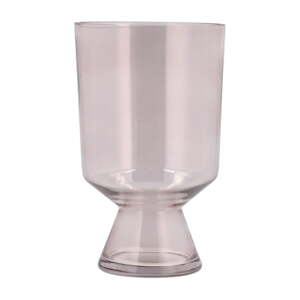 Svetloružová sklenená váza (výška 24 cm) Drum – Villa Collection