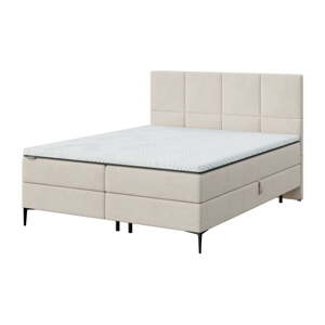 Béžová boxspring posteľ s úložným priestorom 180x200 cm Bufo – MESONICA