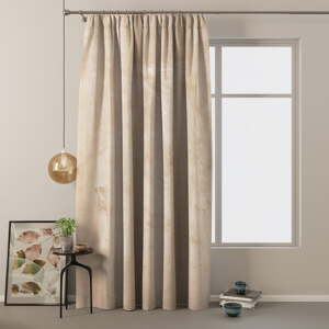 Béžový zamatový záves AmeliaHome Velvety Simple, 245 x 140 cm