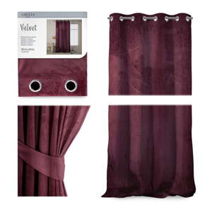Červený záves AmeliaHome Velvet, 140 x 270 cm
