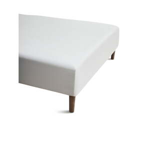 Biela napínacia plachta z bavlneného perkálu 160x200 cm Percale - JUNA