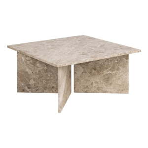 Béžový konferenčný stolík v dekore mramoru 90x90 cm Vega – Actona