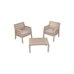 Béžová záhradná lounge súprava pre 2 Lara – Floriane Garden