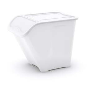 Biely plastový úložný box s vekom 55x39x46 cm All In Box – KIS