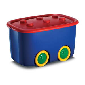 Modrý plastový detský úložný box 58x39x32 cm Funny Box – KIS