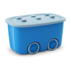 Svetlomodrý plastový detský úložný box 58x39x32 cm Funny Box – KIS