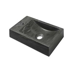 Čierne kamenné umývadlo 40x22 cm Blok – Sapho