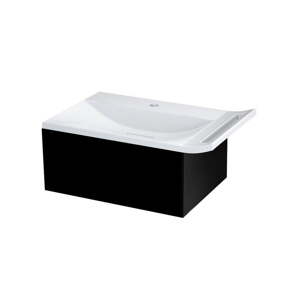 Čierna závesná skrinka s umývadlom 60x26 cm Zeus – Sapho